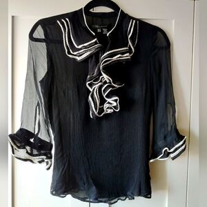❌SOLD❌Zara Woman Ruffle Silk Top
